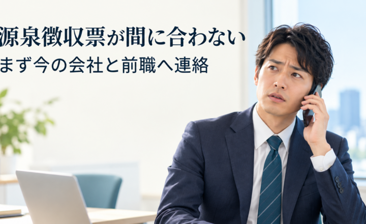 源泉徴収票が間に合わないとき、今の会社と前職へ連絡する案内