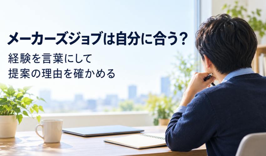 メーカーズジョブの相談に向けて、製造業での経験を整理するイメージ